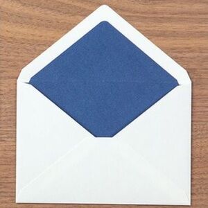 8ct Renner Davis Light Gray and Navy Lined Envelopes